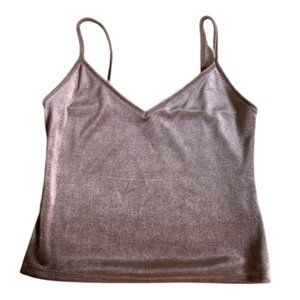 Rose Pink Velvet Cropped Tank Top